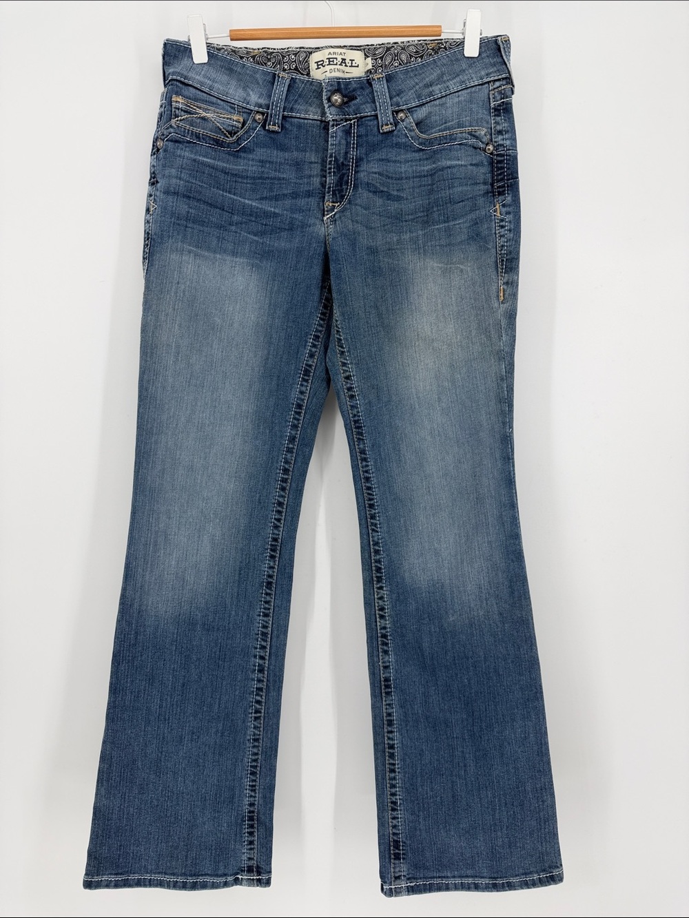 Ariat REAL Rainstorm Bootcut Jeans 30R Whipstitch Western Y2K